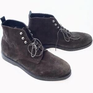 H by Hudson Chukka Boots Men's Chocolate Brown Suede Ankle Boot 45 11 NWOB